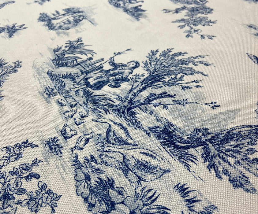 BLUE BLANC DESENLİ DİJİTAL BASKI KUMAŞ - MAVİ