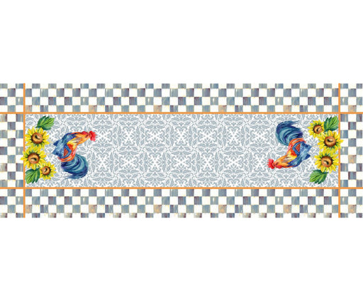 HOROZ DESENLİ DİKİŞSİZ RUNNER KUMAŞ - MAVİ