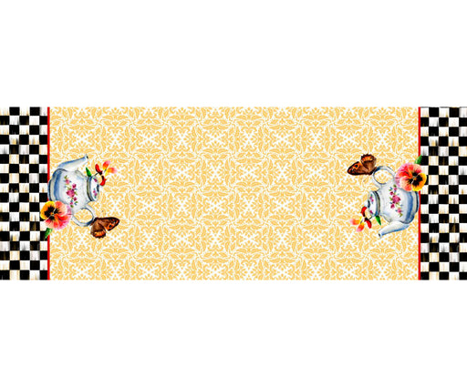 ÇAYDANLIK DESENLİ DİKİŞSİZ RUNNER KUMAŞ - SARI