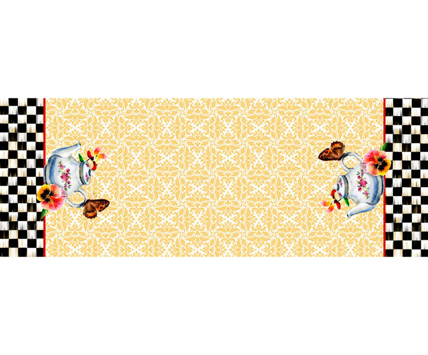 ÇAYDANLIK DESENLİ DİKİŞSİZ RUNNER KUMAŞ - SARI