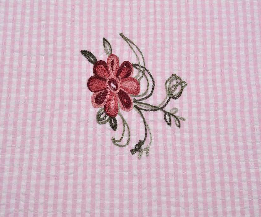 NAKIŞLI GOFRE KUMAŞ - PEMBE