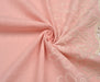 İŞLEMELİ KETEN BRODE KUMAŞ - PEMBE