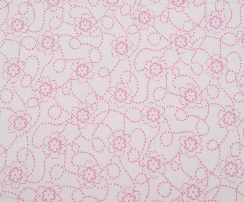 ÇİÇEK DESENLİ VUAL KUMAŞ - PEMBE