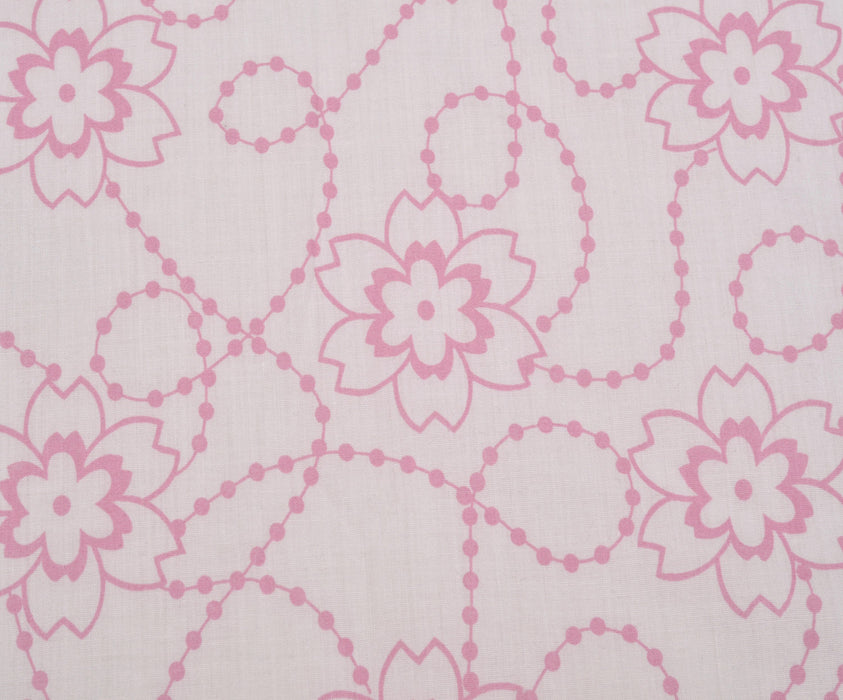 ÇİÇEK DESENLİ VUAL KUMAŞ - PEMBE