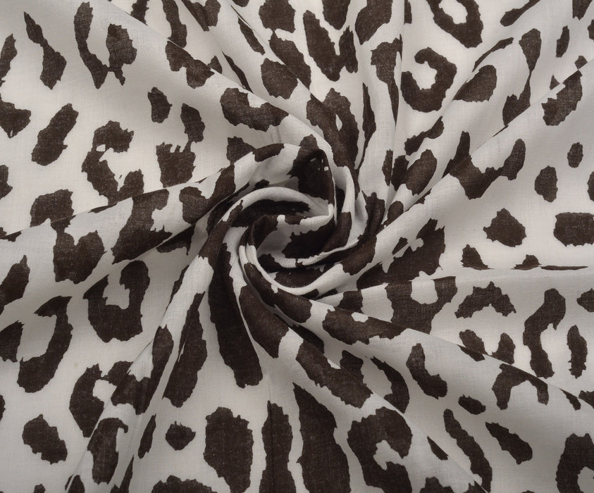 LEOPAR DESENLİ VUAL KUMAŞ - KAHVE