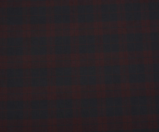 LİKRALI EKOSE DESENLİ KUMAŞ - BORDO