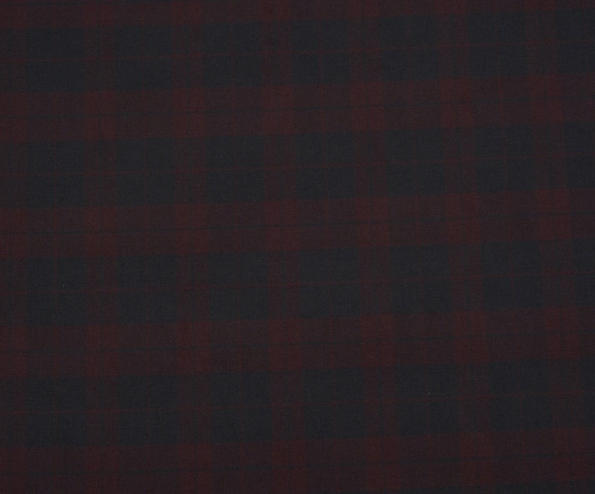 LİKRALI EKOSE DESENLİ KUMAŞ - BORDO