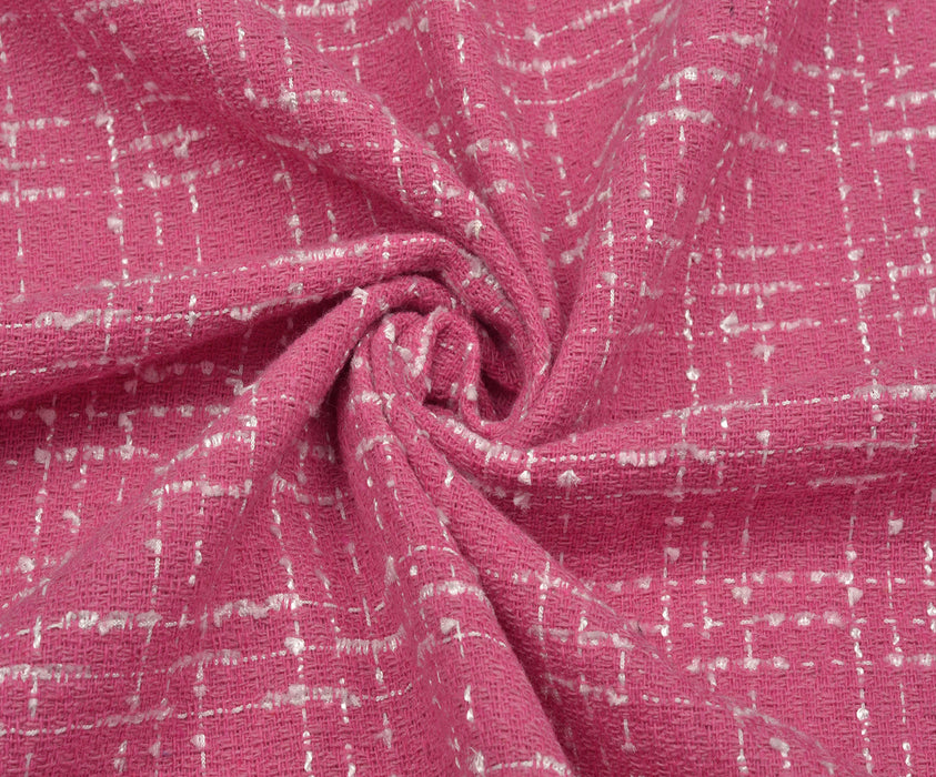 EKOSE DESENLİ TÜVİT ŞANEL KUMAŞ - PEMBE