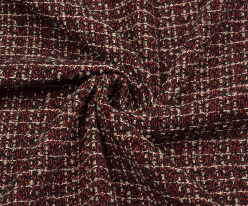 TÜVİT DESENLİ ŞANEL KUMAŞ - BORDO