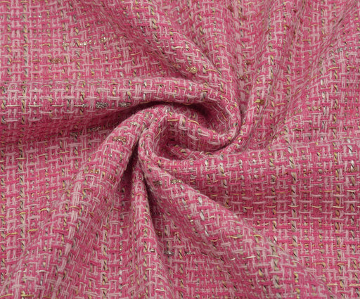 TÜVİT DESENLİ ŞANEL KUMAŞ - ŞEKER PEMBE
