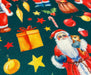 YILBAŞI NOEL BABA DİJİTAL BASKI KUMAŞ - YEŞİL