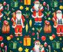 YILBAŞI NOEL BABA DİJİTAL BASKI KUMAŞ - YEŞİL