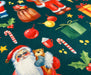 YILBAŞI NOEL BABA DİJİTAL BASKI KUMAŞ - YEŞİL