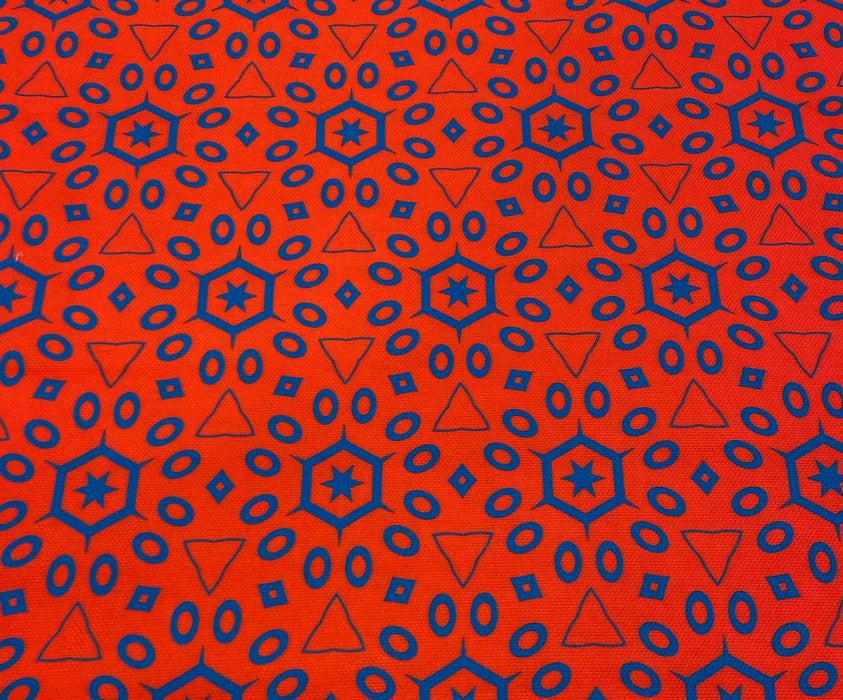 GEOMETRİK DESENLİ DİJİTAL BASKI - KIRMIZI