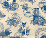 BLUE BLANC DESENLİ DİJİTAL BASKI KUMAŞ - MAVİ