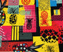 PATCHWORK ANANAS DİJİTAL BASKI KUMAŞ - KIRMIZI