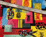 PATCHWORK ANANAS DİJİTAL BASKI KUMAŞ - KIRMIZI