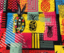 PATCHWORK ANANAS DİJİTAL BASKI KUMAŞ - KIRMIZI