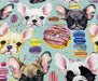 FRENCH BULLDOG VE MAKARON DİJİTAL BASKI KUMAŞ - MİNT