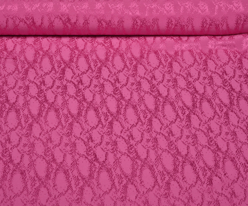 YILAN DESENLİ VİSKON SATEN KUMAŞ - ŞEKER PEMBE