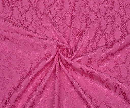 YILAN DESENLİ VİSKON SATEN KUMAŞ - ŞEKER PEMBE