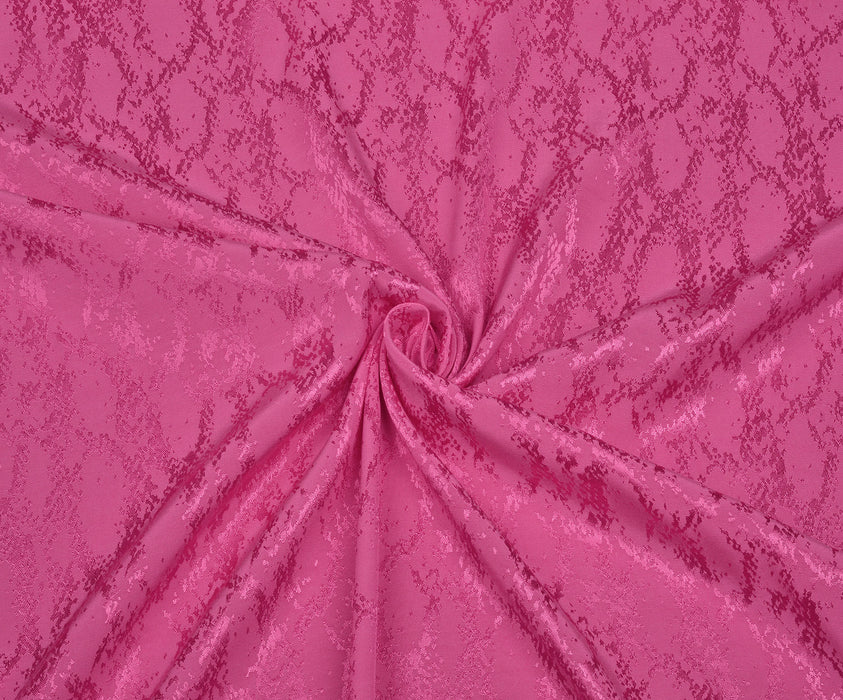 YILAN DESENLİ VİSKON SATEN KUMAŞ - ŞEKER PEMBE
