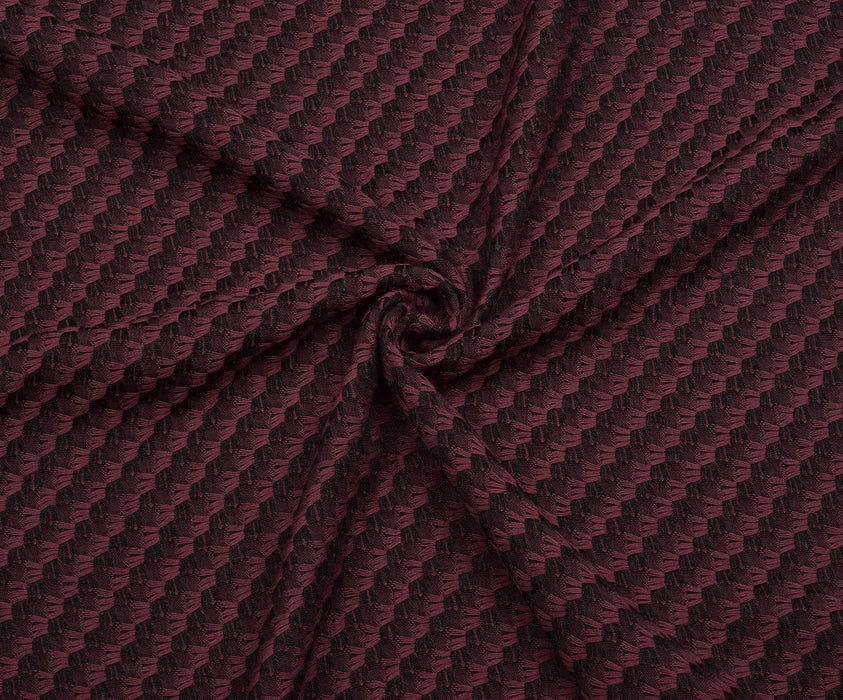 DESENLİ JAKAR KUMAŞ - BORDO