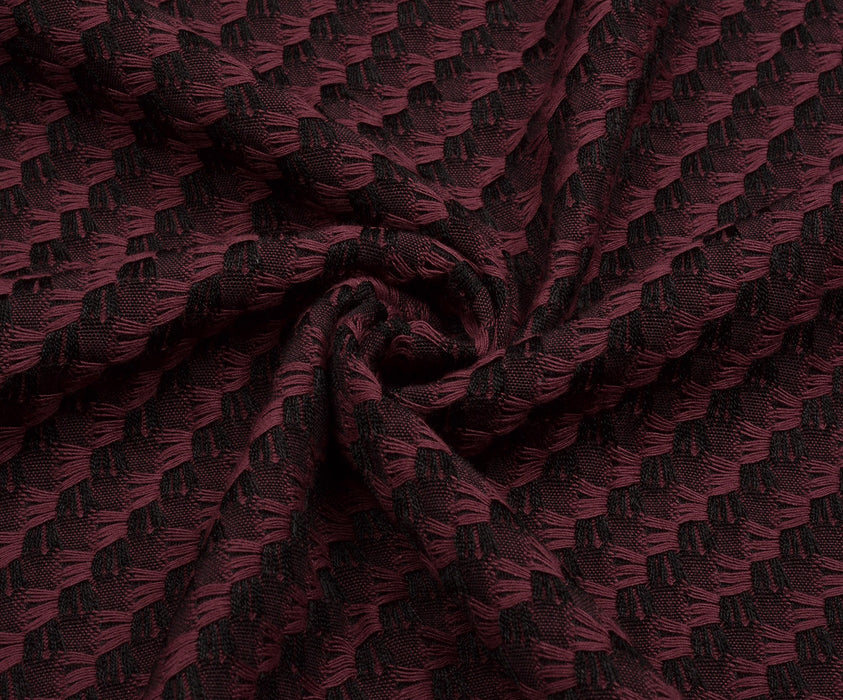 DESENLİ JAKAR KUMAŞ - BORDO