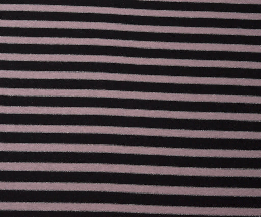 SİMLİ ÇİZGİLİ ÖRME TRİKO KUMAŞ - PEMBE