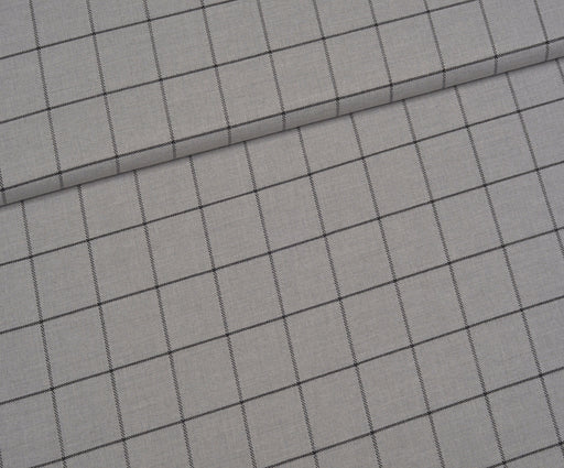ÇİZGİLİ EKOSE DESENLİ KUMAŞ - GRİ