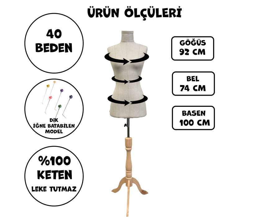 SÜNGERLİ PROVA MANKENİ - 40 BEDEN