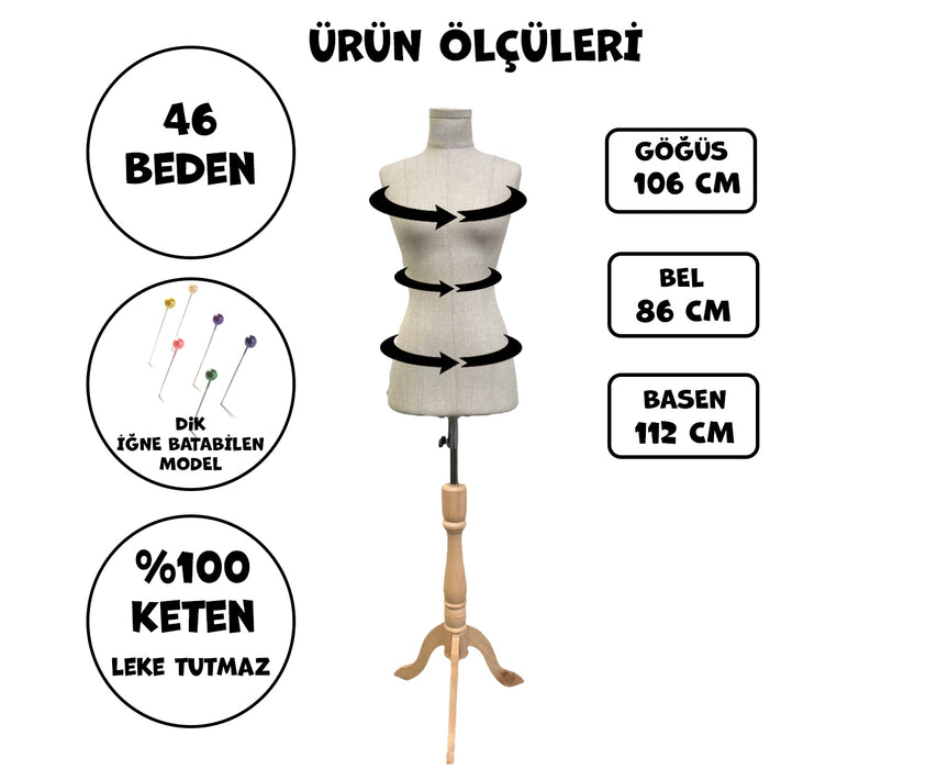 SÜNGERLİ PROVA MANKENİ - 46 BEDEN
