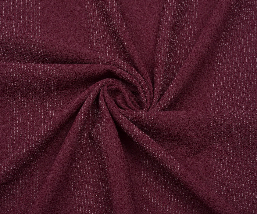 ÇİZGİLİ LİKRALI KUMLU KREP KUMAŞ - MÜRDÜM