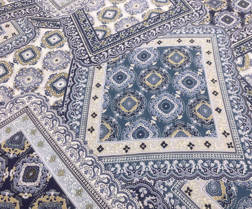 DESENLİ VUAL KUMAŞ - MAVİ