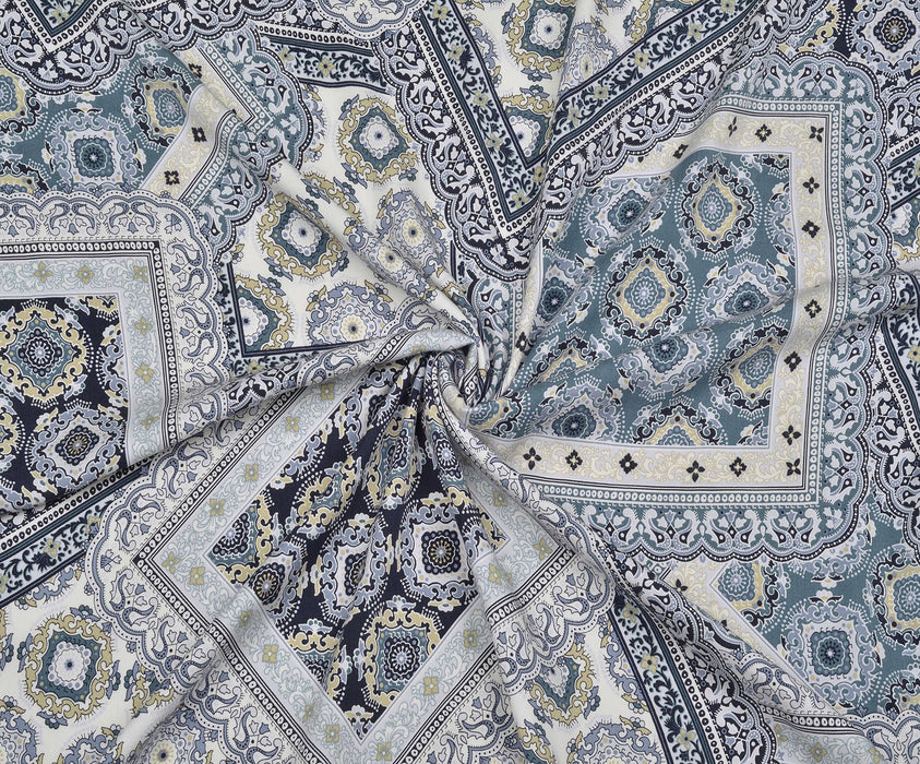 DESENLİ VUAL KUMAŞ - MAVİ