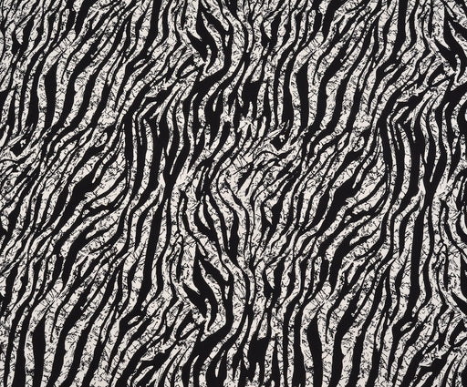 ZEBRA DESENLİ VİSKON KUMAŞ - SİYAH