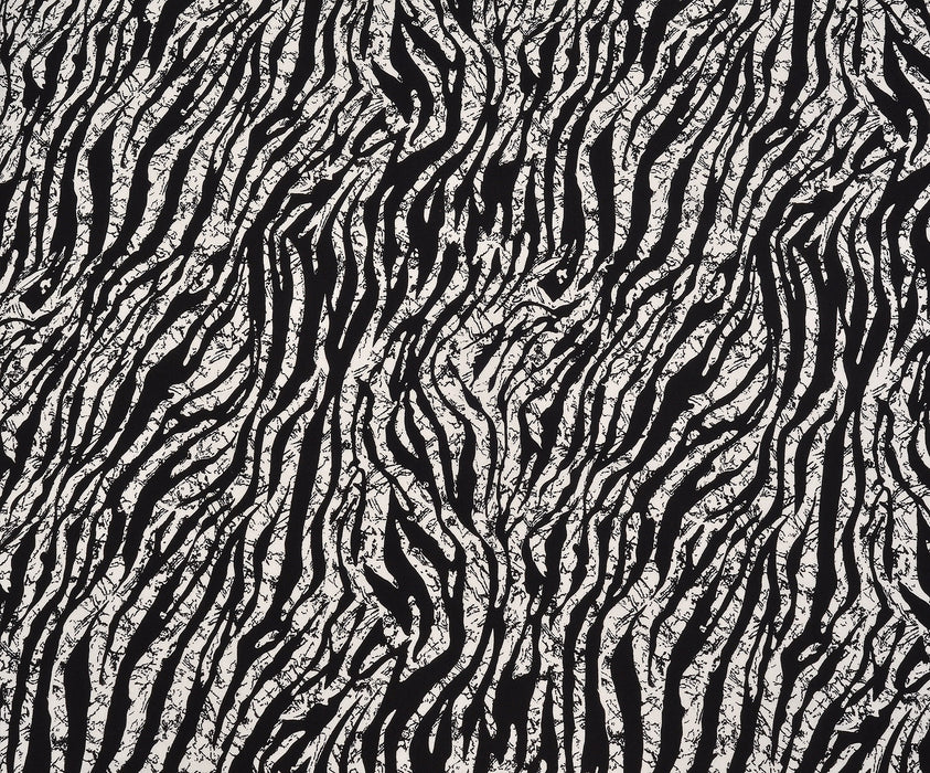 ZEBRA DESENLİ VİSKON KUMAŞ - SİYAH