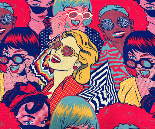 POPART KIZLAR DİJİTAL BASKI KUMAŞ - HARMONİ