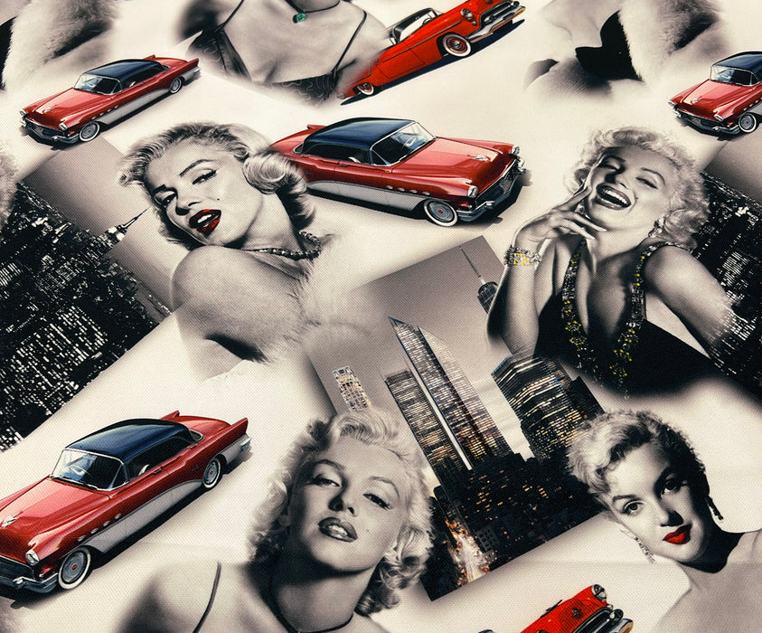 MARİLYN  MONROE DİJİTAL BASKI KUMAŞ - BEYAZ