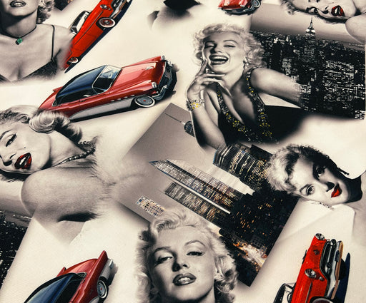 MARİLYN  MONROE DİJİTAL BASKI KUMAŞ - BEYAZ