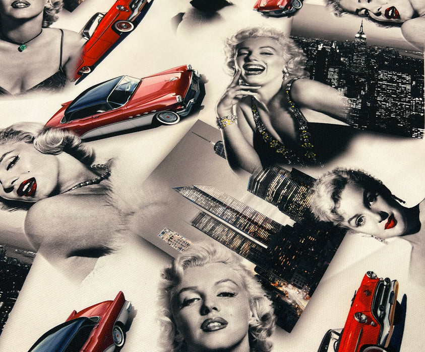MARİLYN  MONROE DİJİTAL BASKI KUMAŞ - BEYAZ