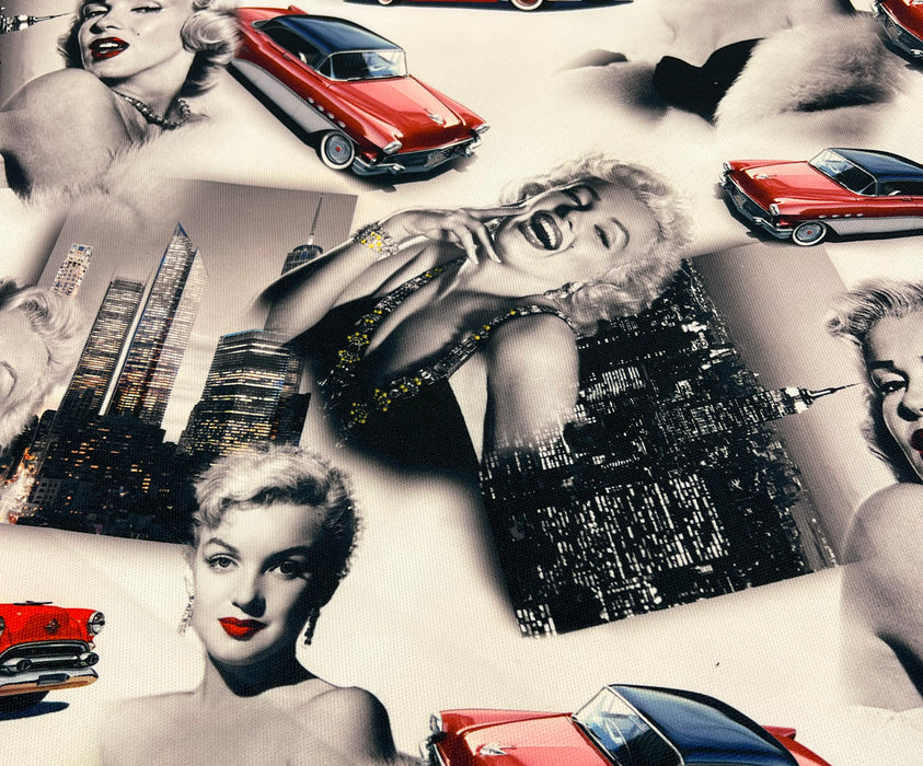MARİLYN  MONROE DİJİTAL BASKI KUMAŞ - BEYAZ