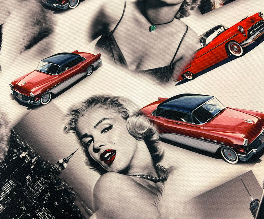 MARİLYN  MONROE DİJİTAL BASKI KUMAŞ - BEYAZ