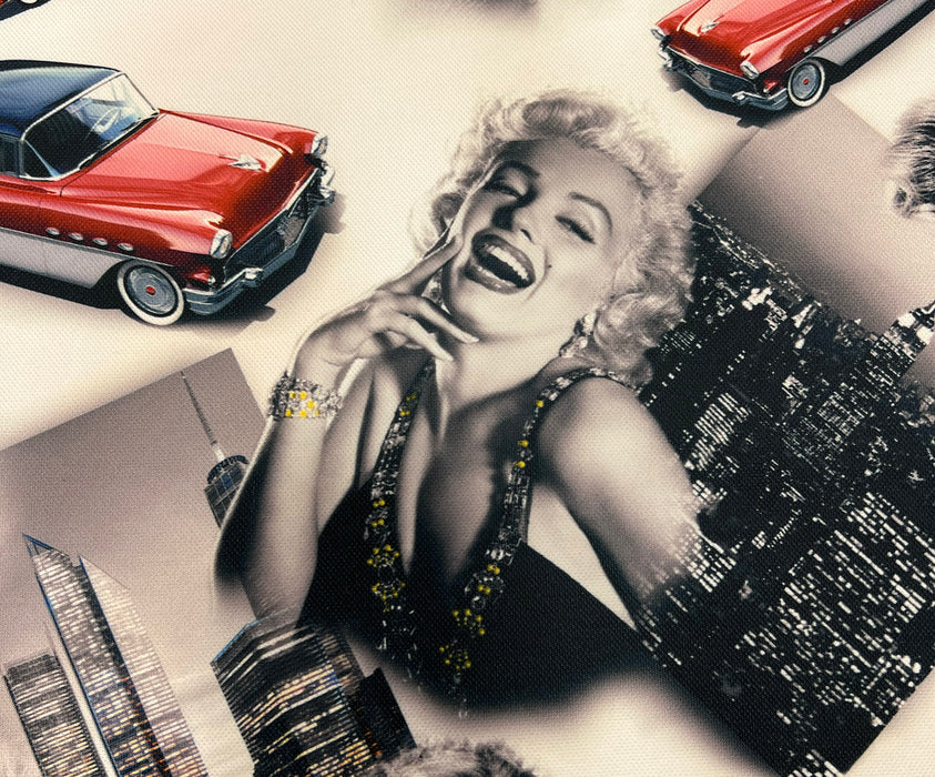 MARİLYN  MONROE DİJİTAL BASKI KUMAŞ - BEYAZ