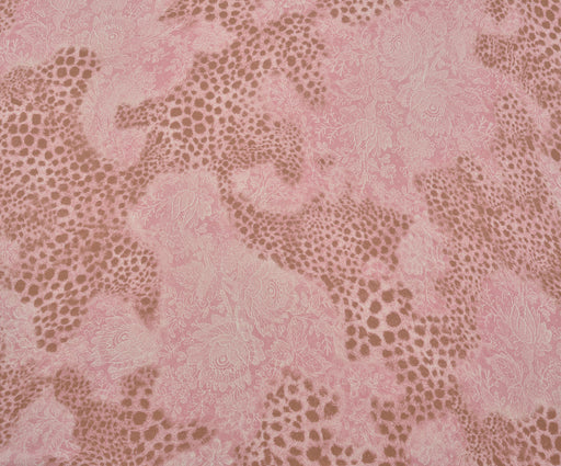 ÇİÇEK DESENLİ ŞİFON KUMAŞ - PEMBE