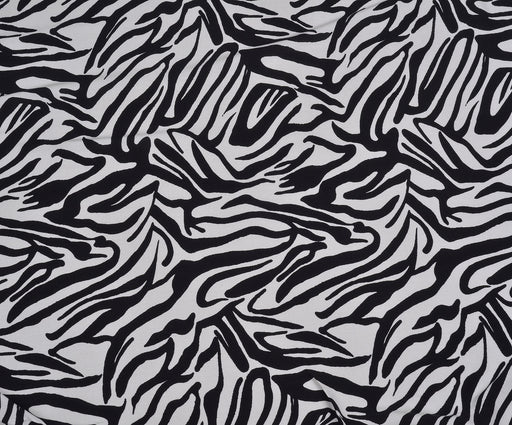 ZEBRA DESENLİ PAMUK KUMAŞ - SİYAH
