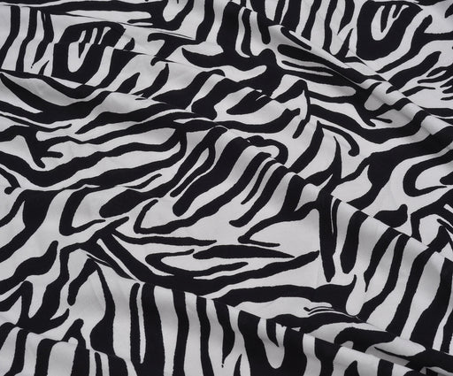 ZEBRA DESENLİ PAMUK KUMAŞ - SİYAH