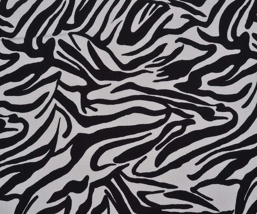 ZEBRA DESENLİ PAMUK KUMAŞ - SİYAH