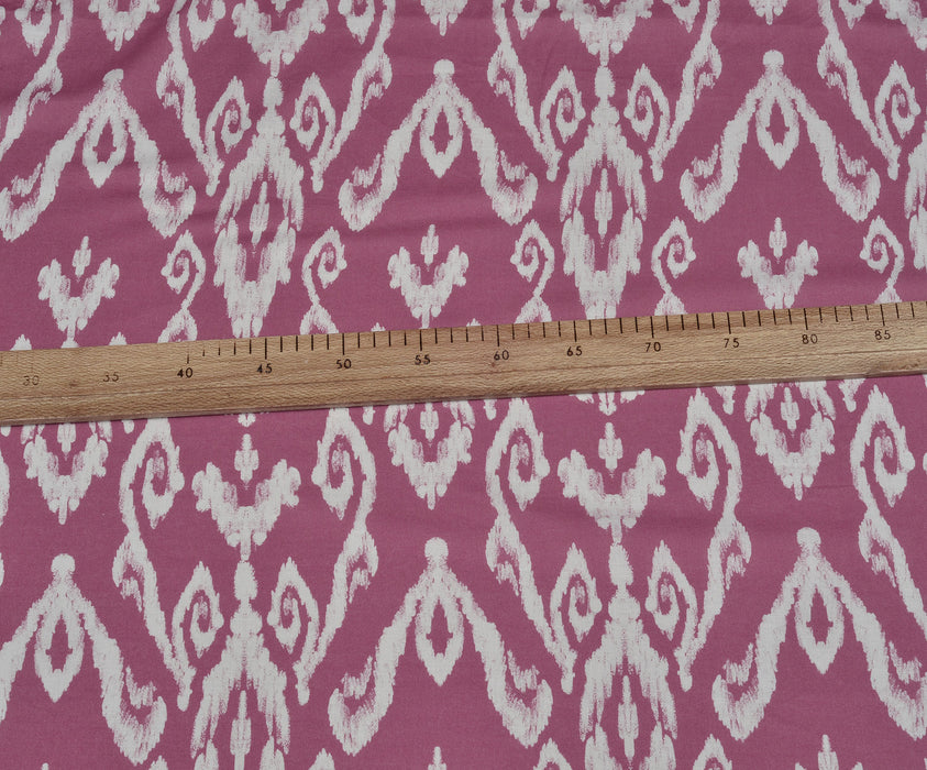 DESENLİ PAMUK KUMAŞ - PEMBE