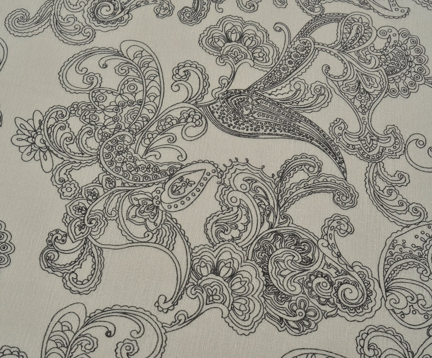 ŞAL DESENLİ ŞİFON KUMAŞ - TAŞ
